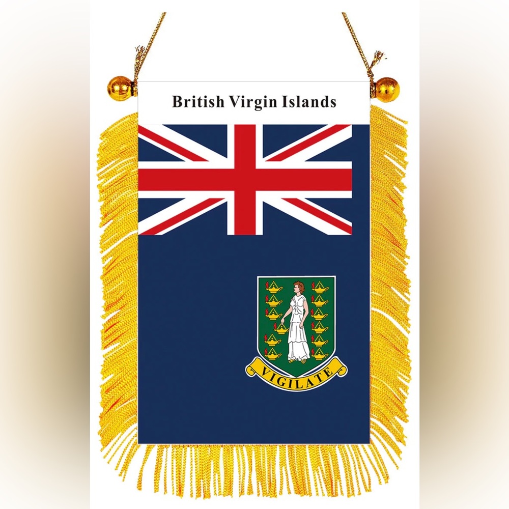 British Virgin Islands rear view mirror flag